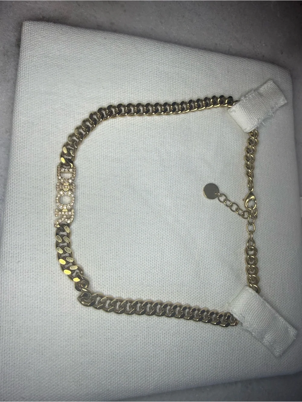 Dior Gold-Tone 'DIOR' Chain Necklace